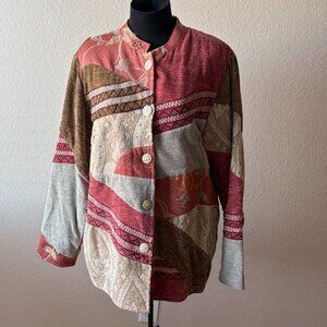 Indigo Moon Embroidered Jacket Size L Boho Tapestry Vintage Artistic Unique